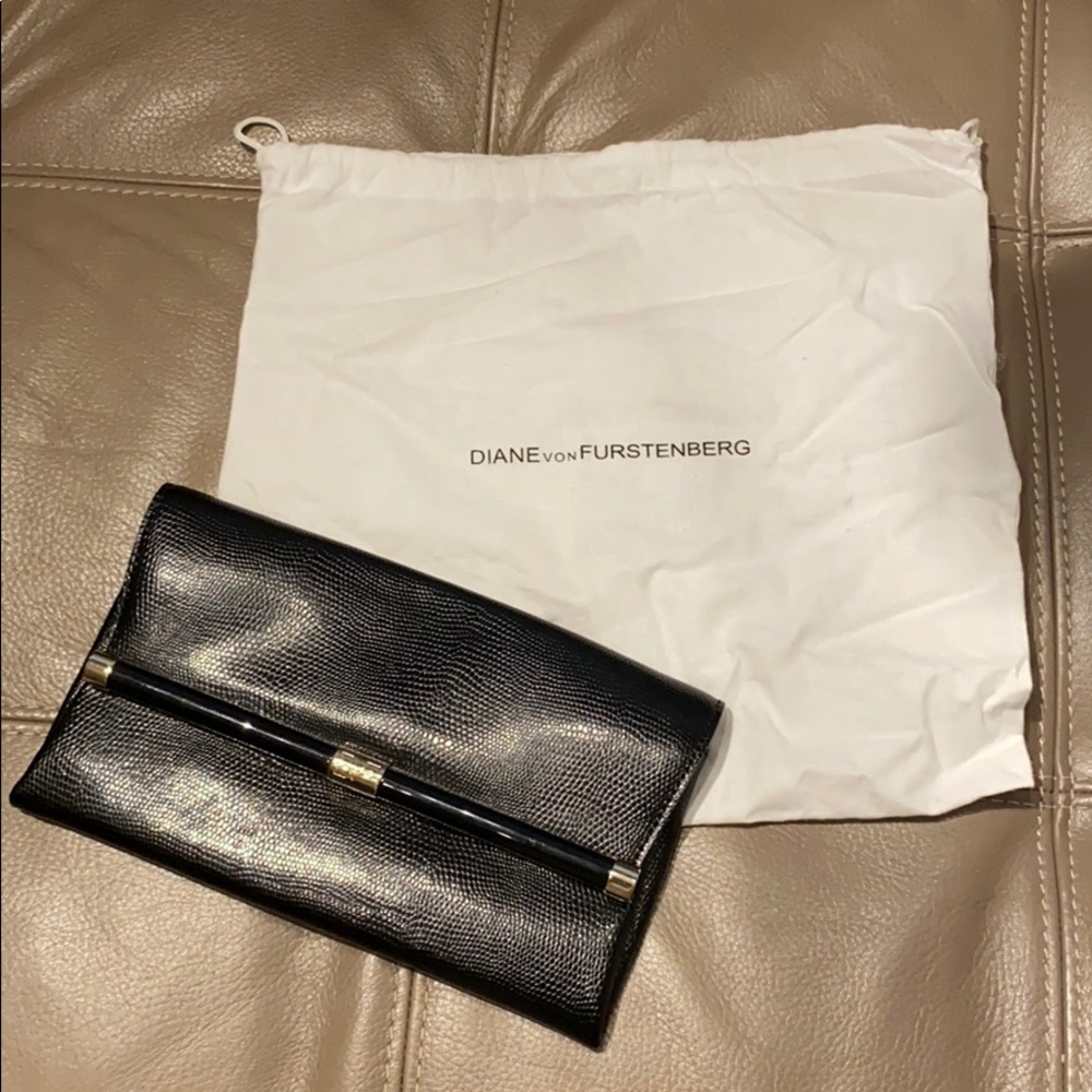 Diane Von Furstenberg Black Clutch